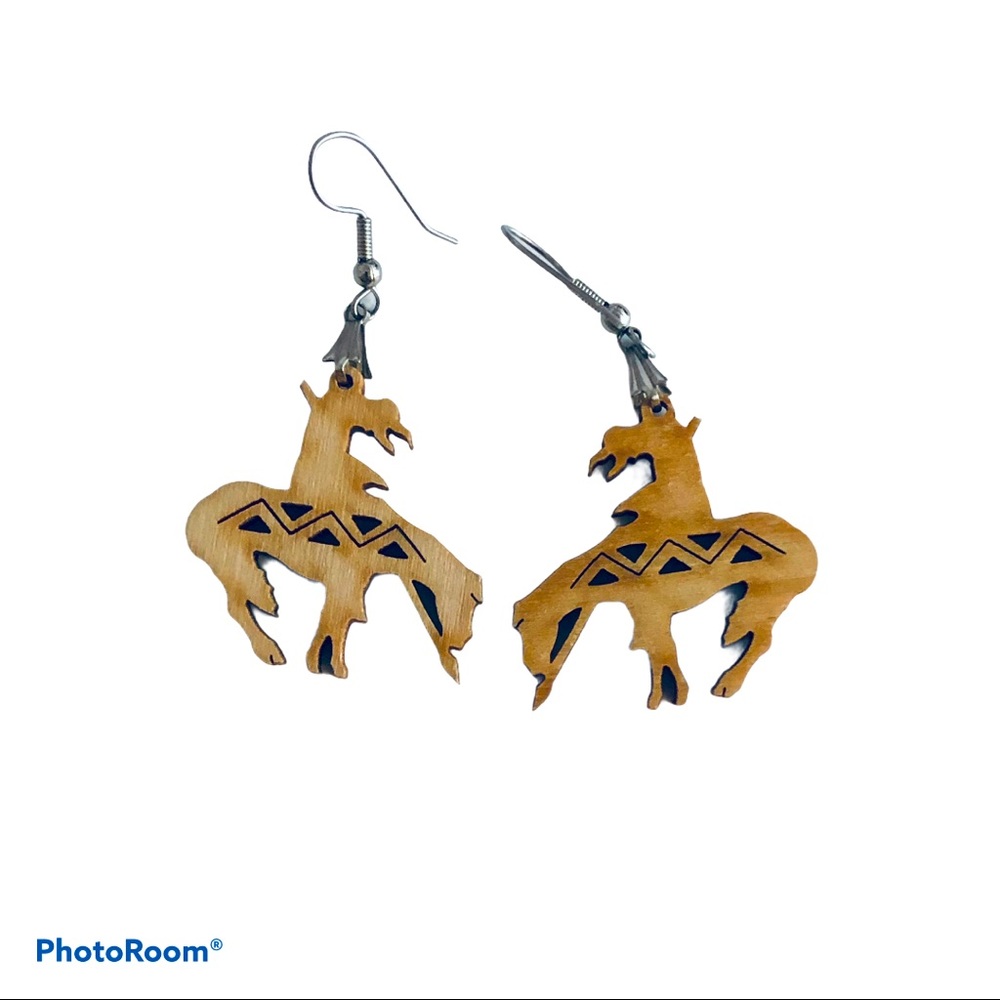Famous Sioux Indian on Horse handcrafted earrings